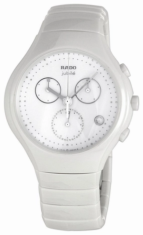 Rado Diastar True Chronograph White Ceramic Womens Watch Quartz Date Diamonds R27832702