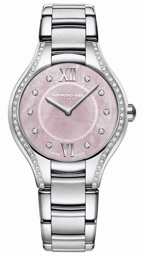 Raymond Weil Noemia Stainless Steel Diamonds Pink Mother-of-Pearl Dial Quartz Womens Watch 5132-STS-00986