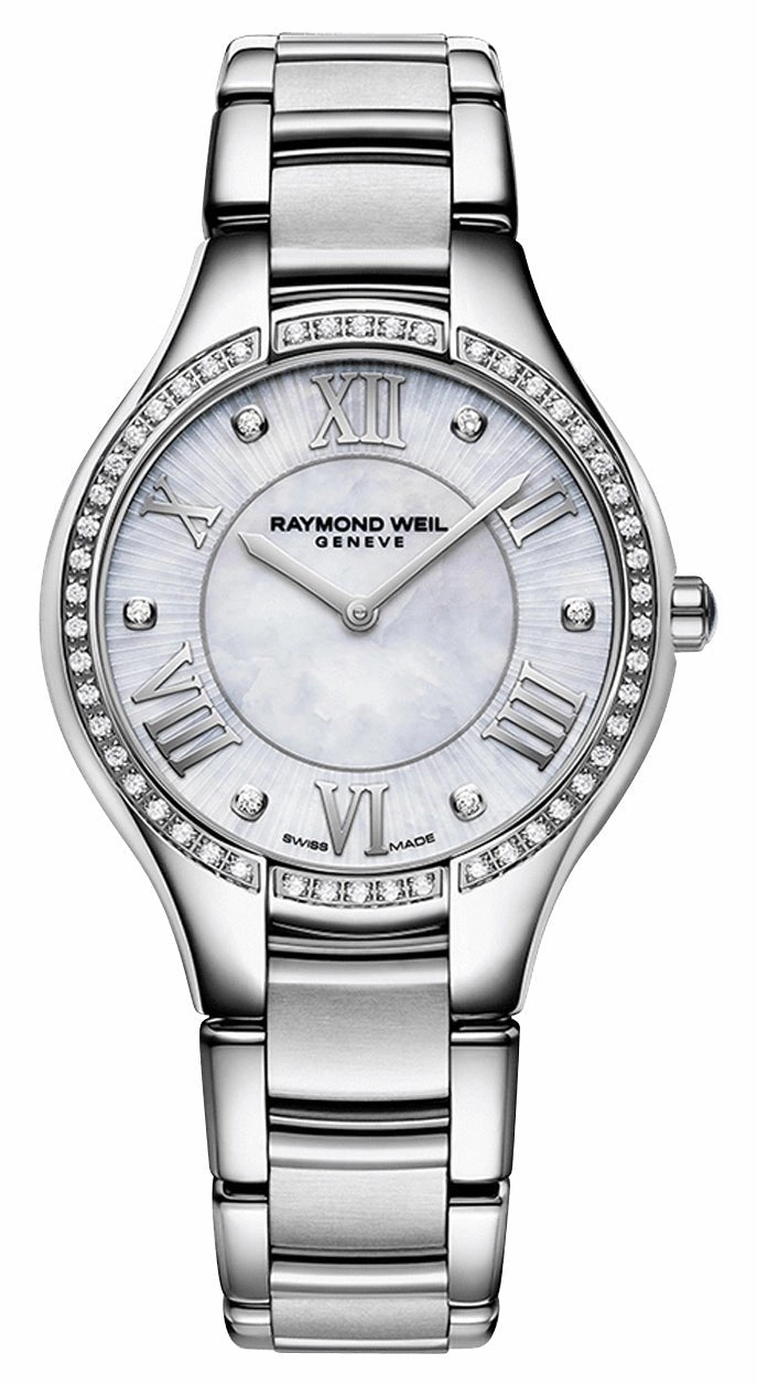 Raymond Weil Noemia Stainless Steel Mother-Of-Pearl Dial Diamonds Quartz Womens Watch 5132-S2S-00966