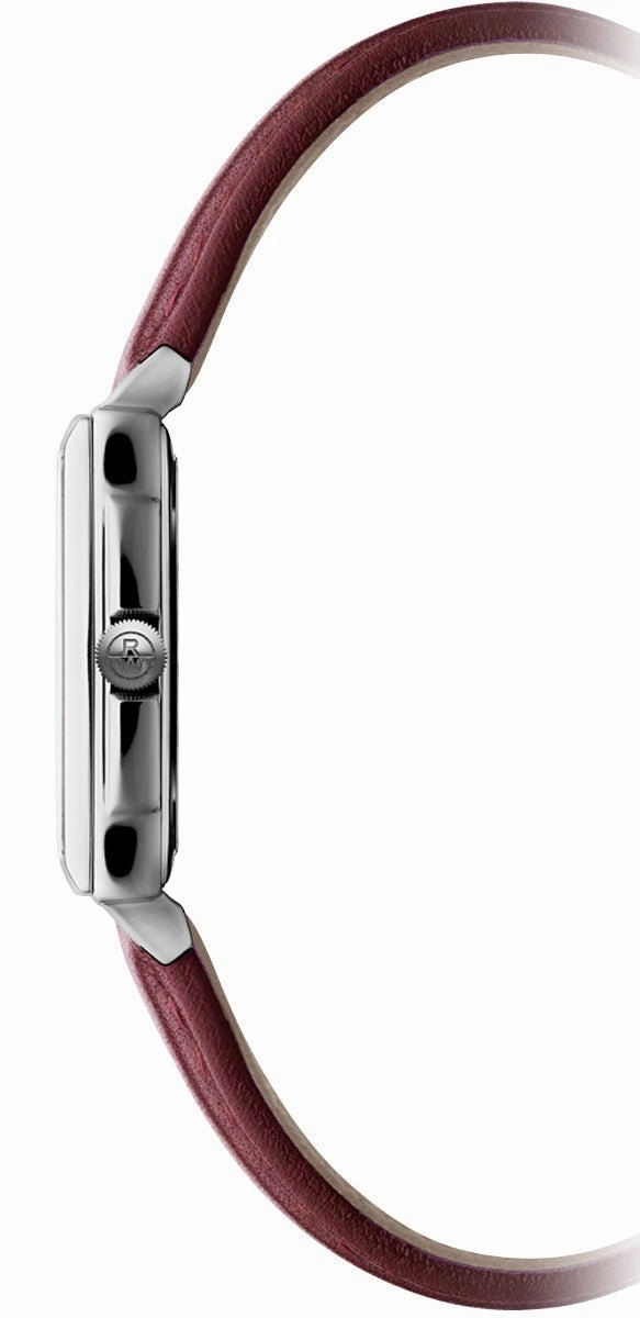 Raymond Weil Toccata Stainless Steel Burgundy Dial Burgundy Leather Strap Diamonds Date Quartz Womens Watch 5925-STC-00451