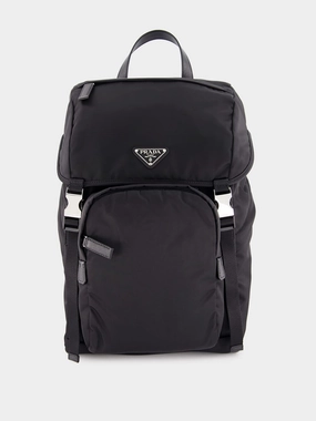 Re-Nylon and Saffiano Leather Backpack