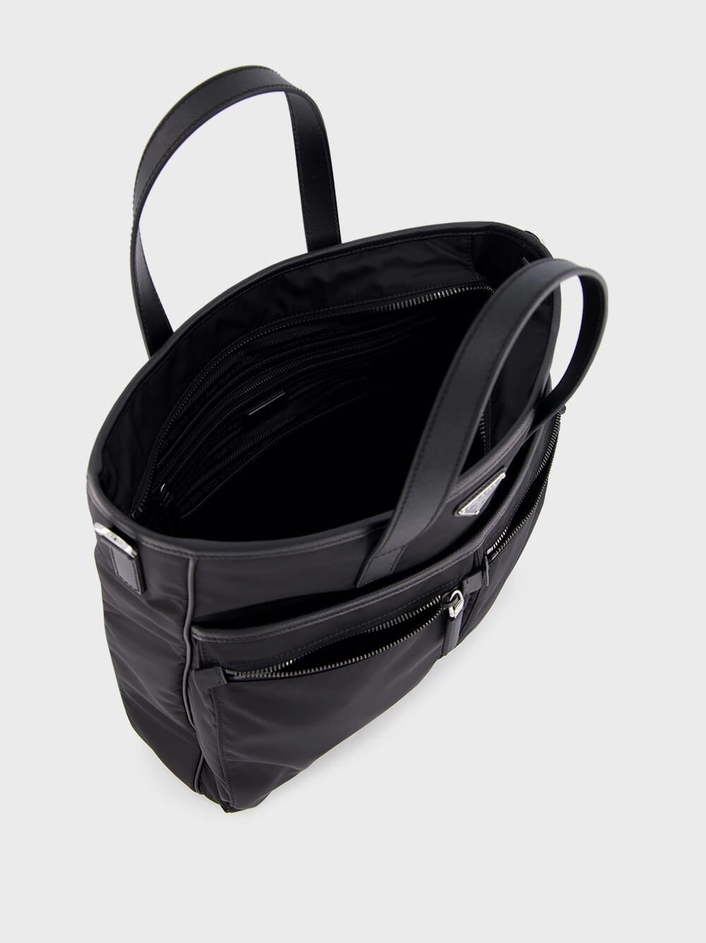 Re-Nylon and Saffiano Leather Tote Bag