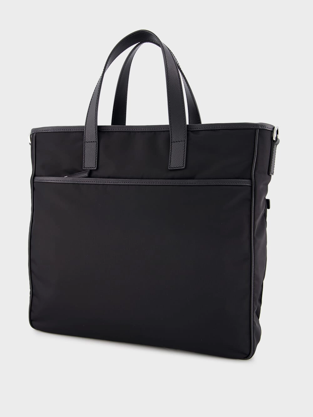 Re-Nylon and Saffiano Leather Tote Bag