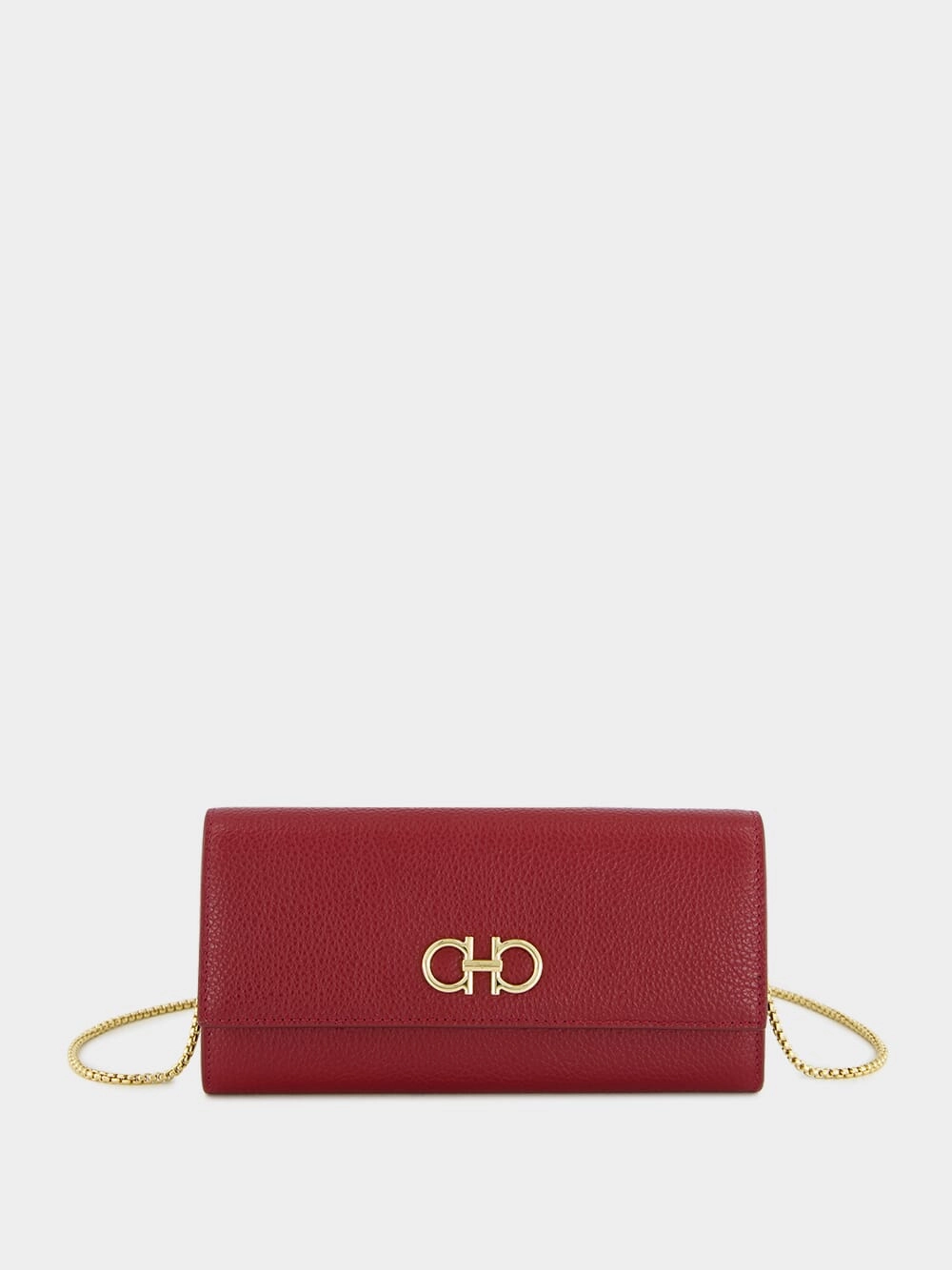 Red Gancini Wallet with Chain