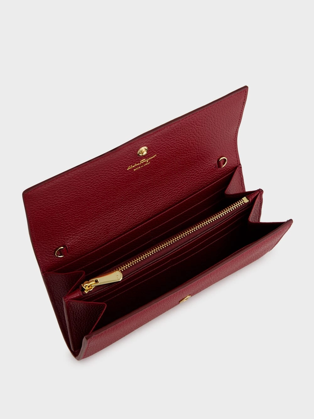 Red Gancini Wallet with Chain