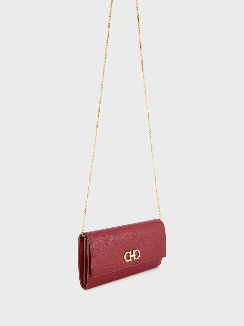Red Gancini Wallet with Chain