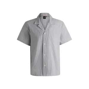 Regular-fit beach shirt in seersucker fabric