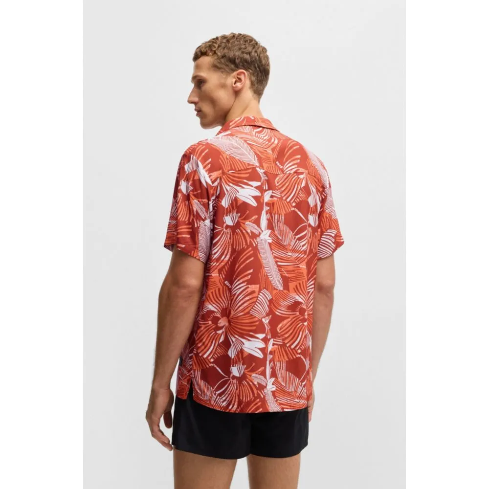 Regular-fit beach shirt with all-over print