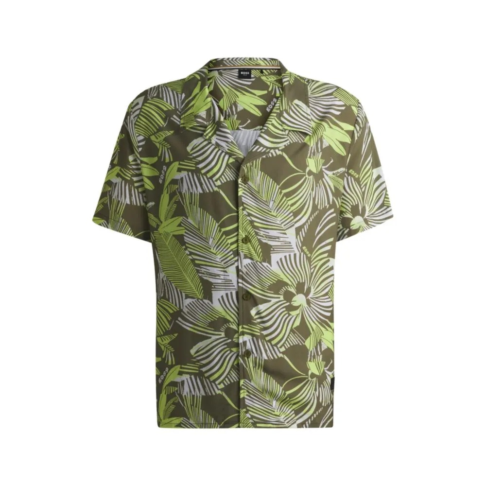 Regular-fit beach shirt with all-over print