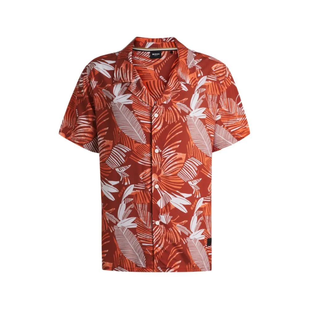 Regular-fit beach shirt with all-over print