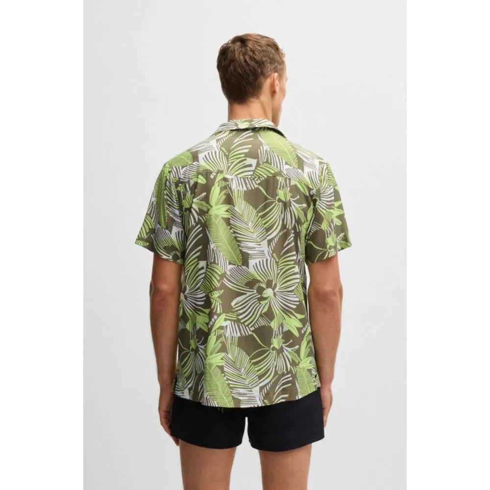 Regular-fit beach shirt with all-over print
