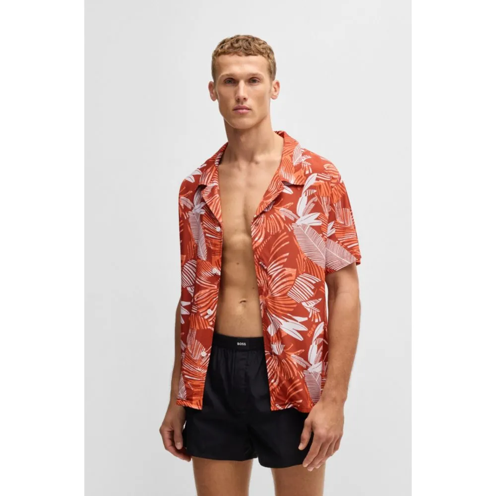 Regular-fit beach shirt with all-over print