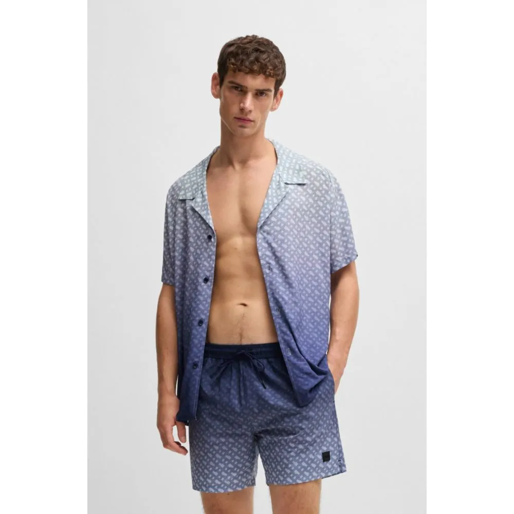 Regular-fit shirt with degrad??monogram print