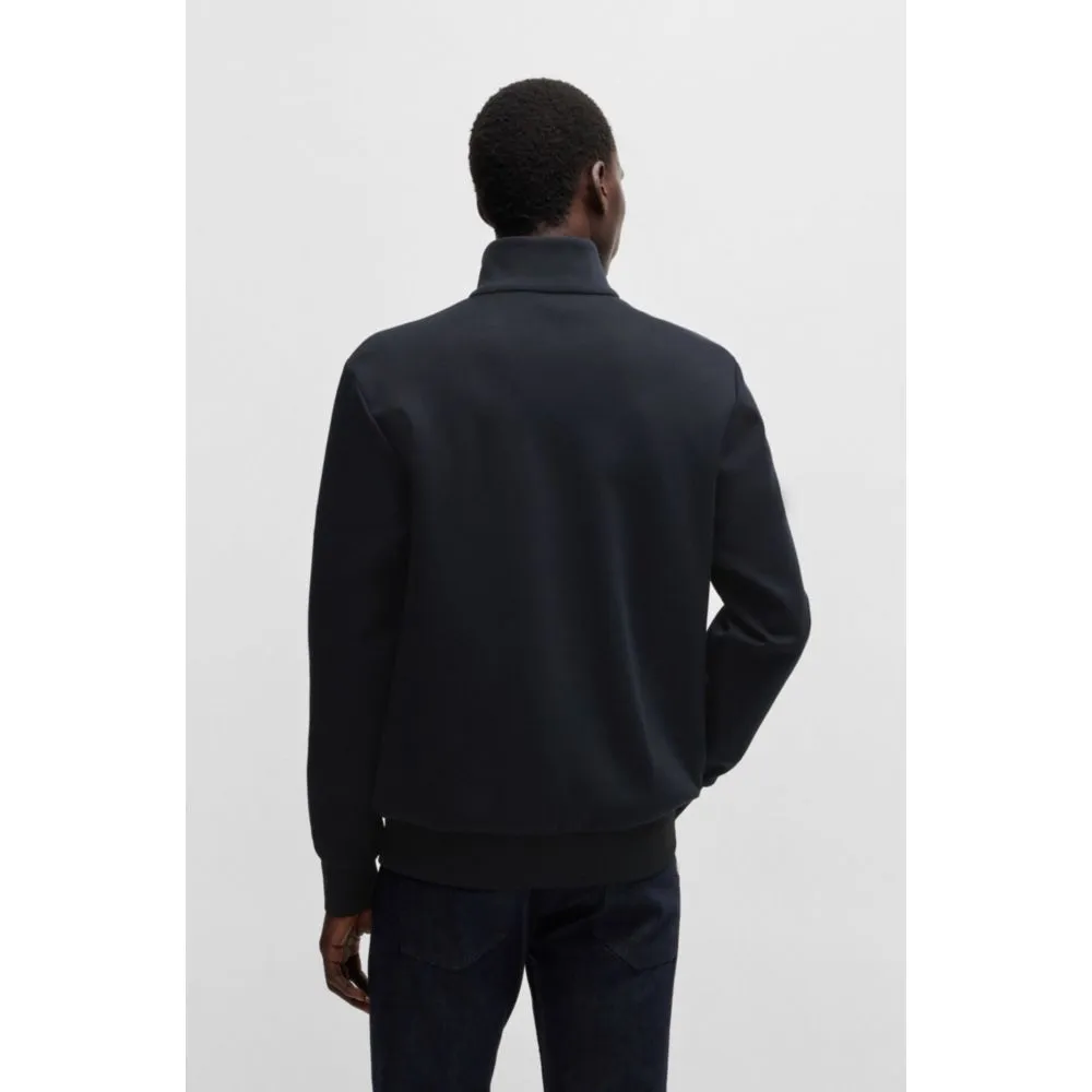 Regular-fit zip-up sweatshirt in stretch cotton