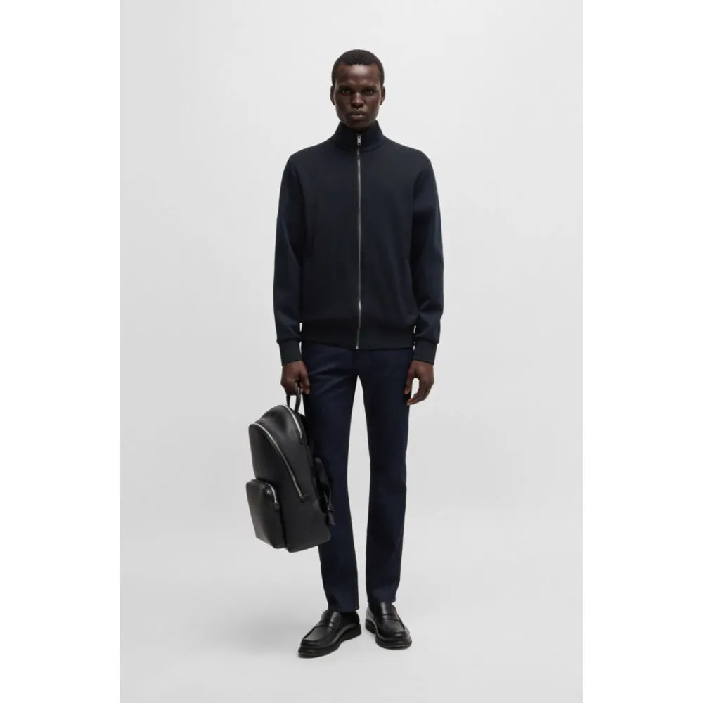 Regular-fit zip-up sweatshirt in stretch cotton