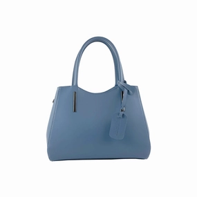 Renato Borzatta Leather Double Strap Shoulder Bag Air Force Blue