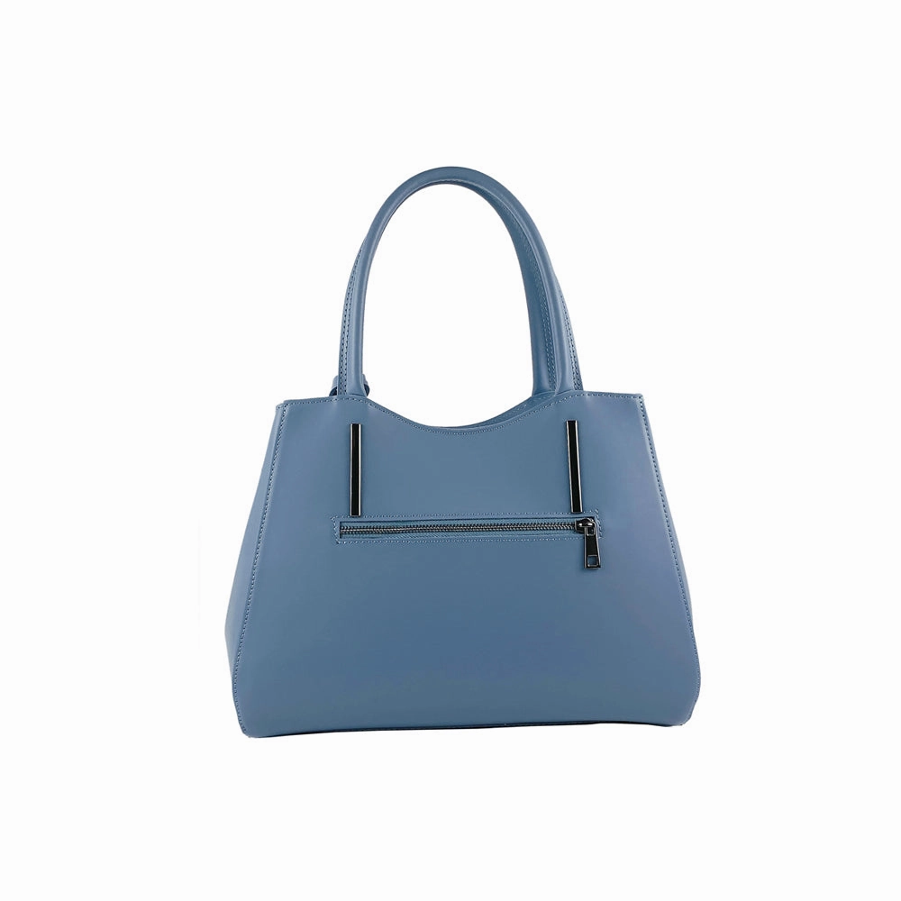 Renato Borzatta Leather Double Strap Shoulder Bag Air Force Blue