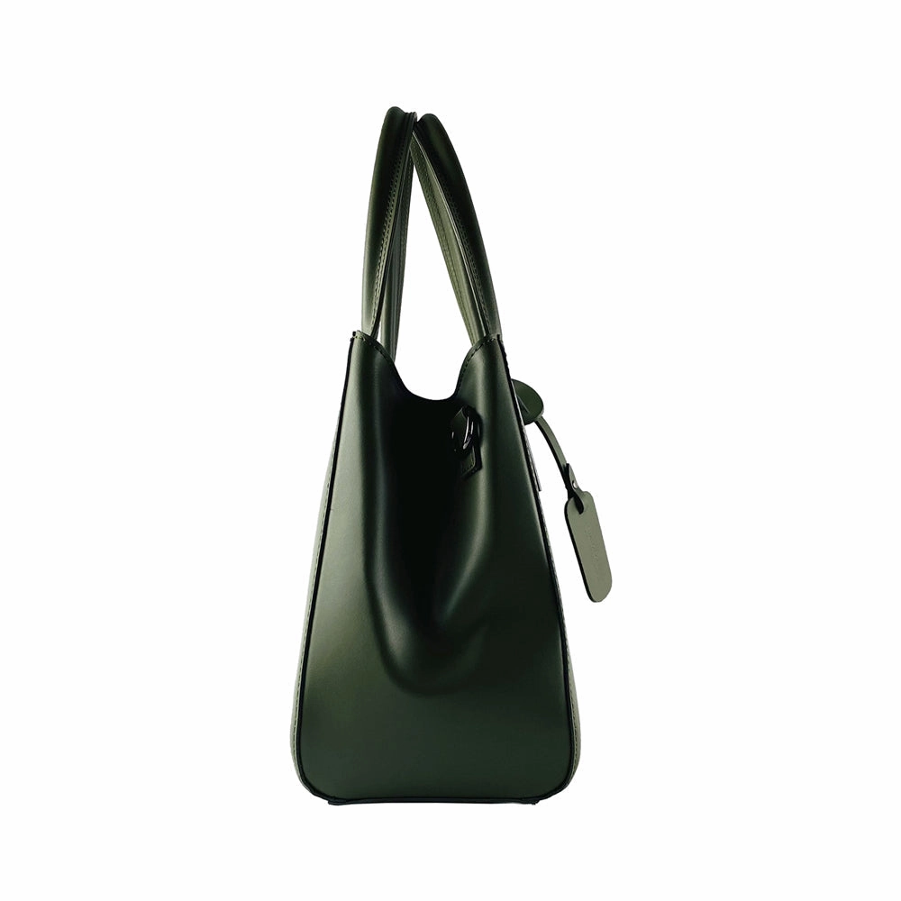 Renato Borzatta Leather Double Strap Shoulder Bag Green
