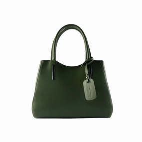 Renato Borzatta Leather Double Strap Shoulder Bag Green