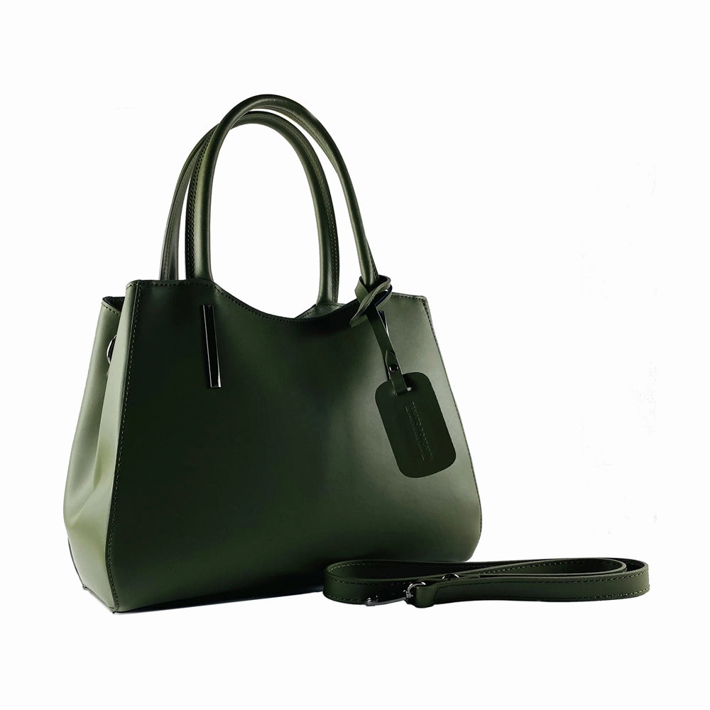 Renato Borzatta Leather Double Strap Shoulder Bag Green