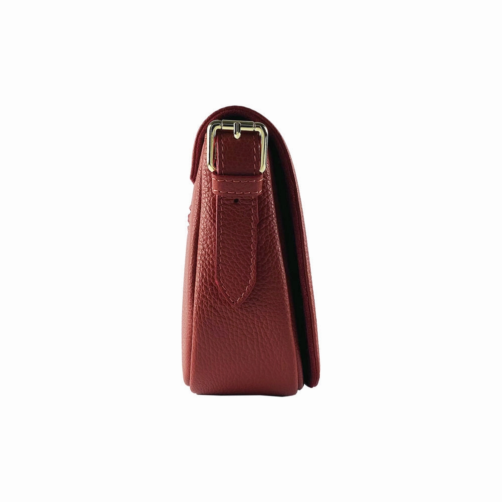Renato Borzatta Leather Flap Shoulder Bag Red