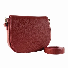 Renato Borzatta Leather Flap Shoulder Bag Red