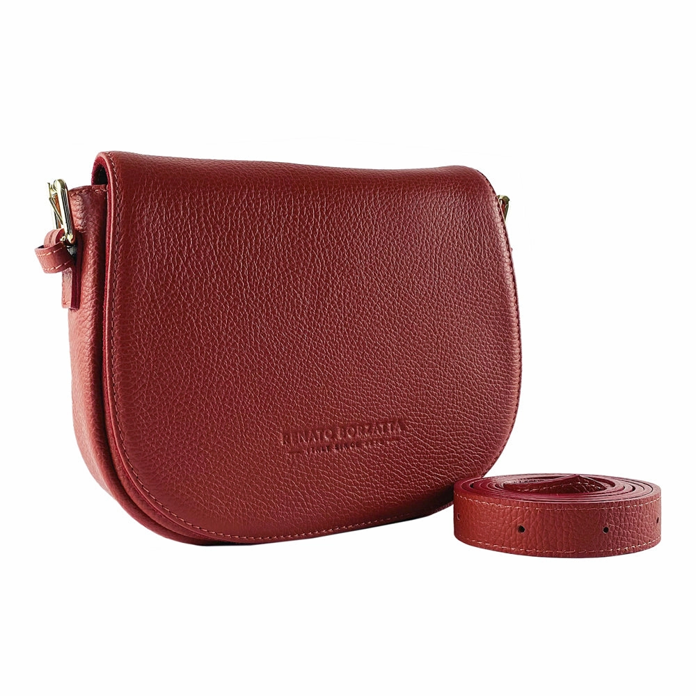 Renato Borzatta Leather Flap Shoulder Bag Red