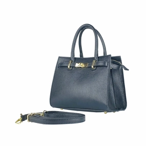 Renato Borzatta Leather Satchel Shoulder Bag Black