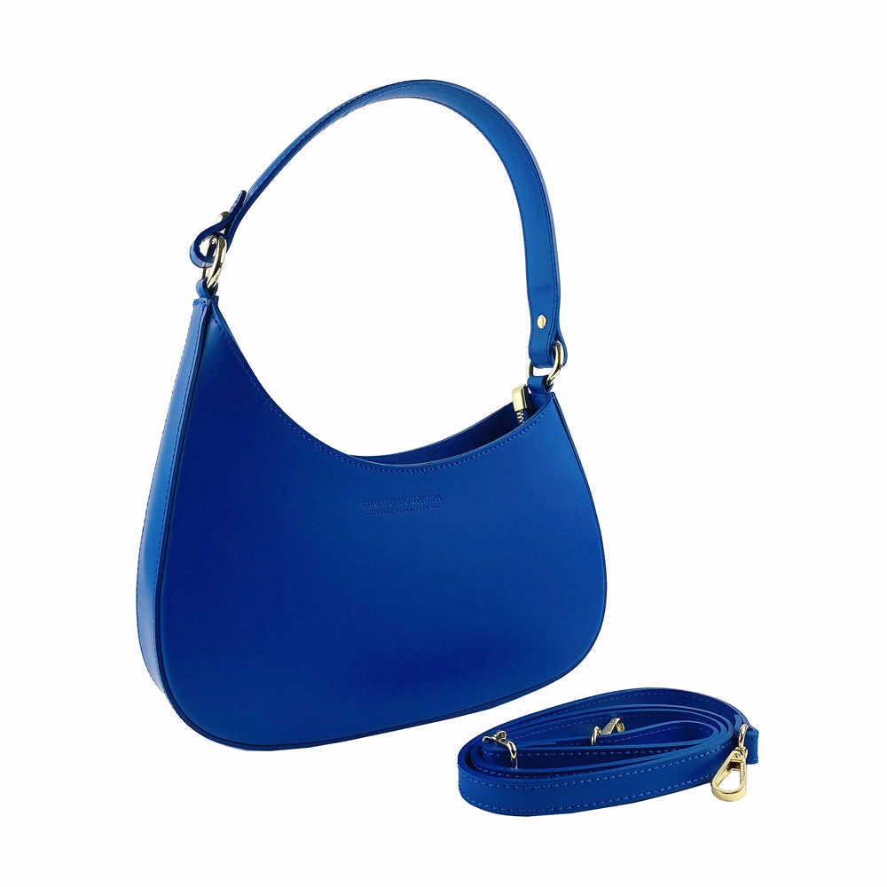 Renato Borzatta Leather shoulder bag royal blue