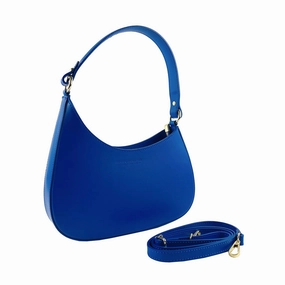 Renato Borzatta Leather shoulder bag royal blue