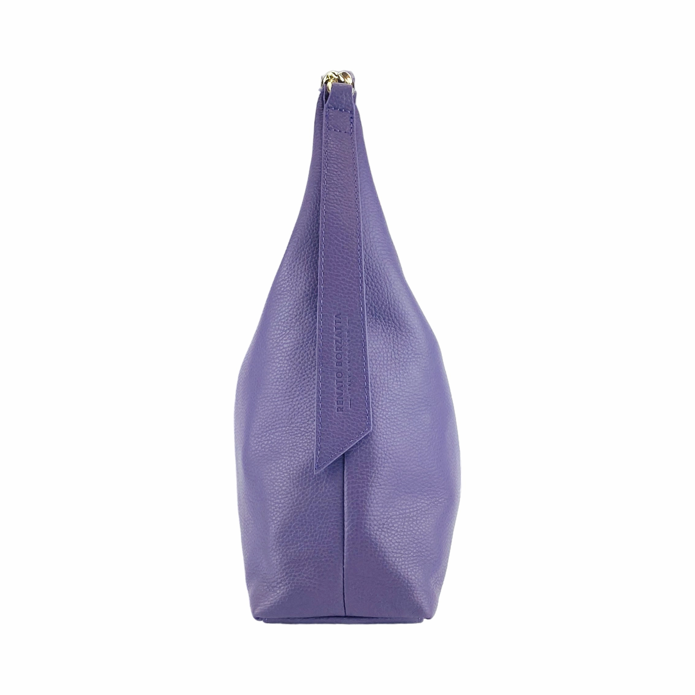 Renato Borzatta Leather Soft shoulder hobo bag purple