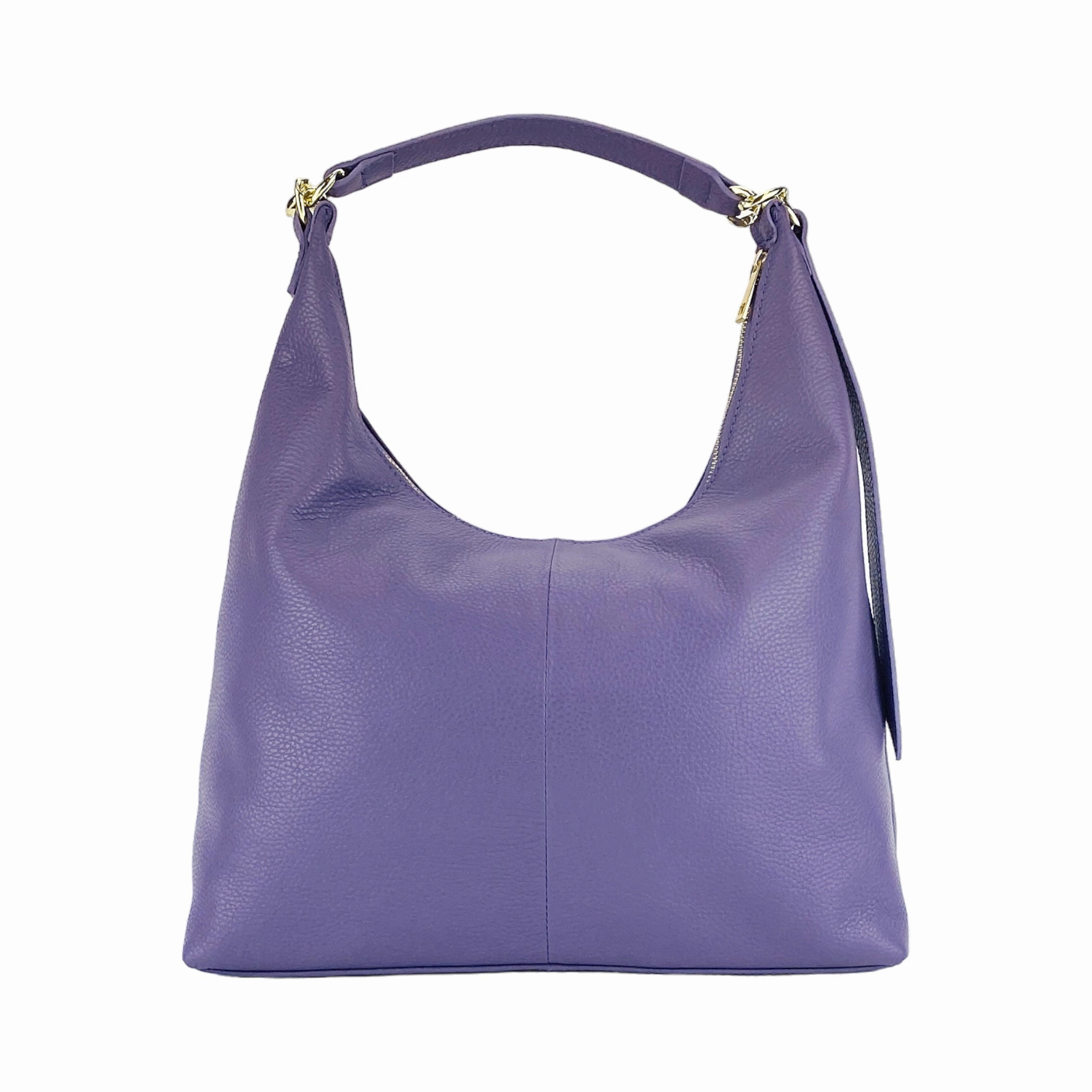 Renato Borzatta Leather Soft shoulder hobo bag purple