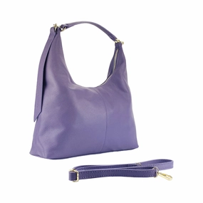 Renato Borzatta Leather Soft shoulder hobo bag purple