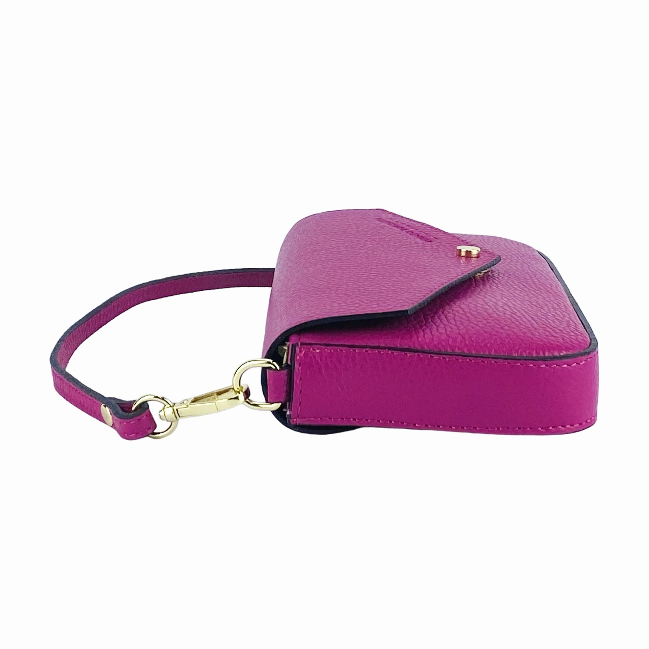 Renato Borzatta Small Chain Post Shoulder Bag Fuschia Pink