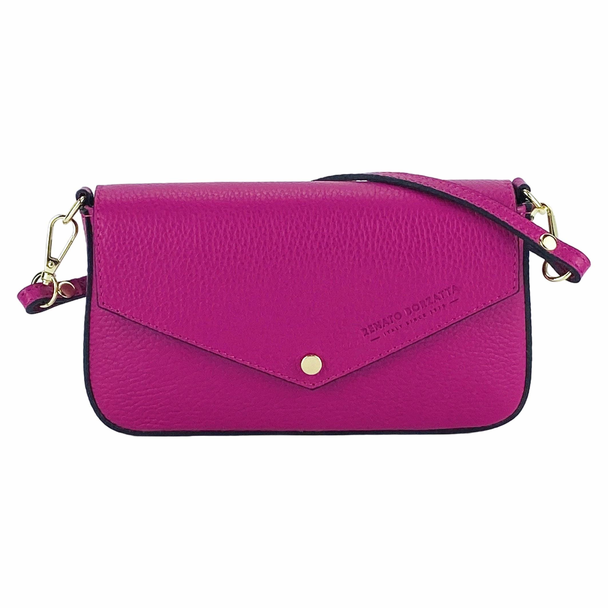 Renato Borzatta Small Chain Post Shoulder Bag Fuschia Pink