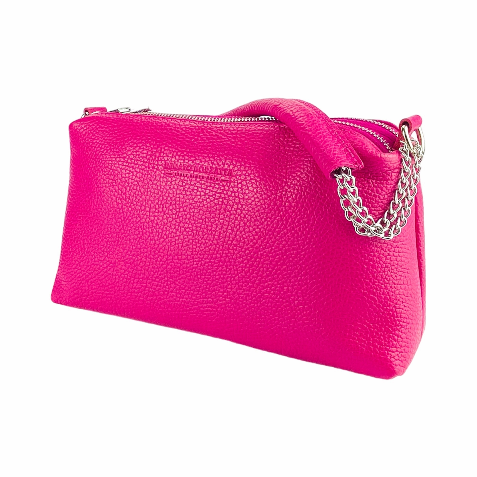Renato Borzatta Small Chain Shoulder Bag Fuschia Pink
