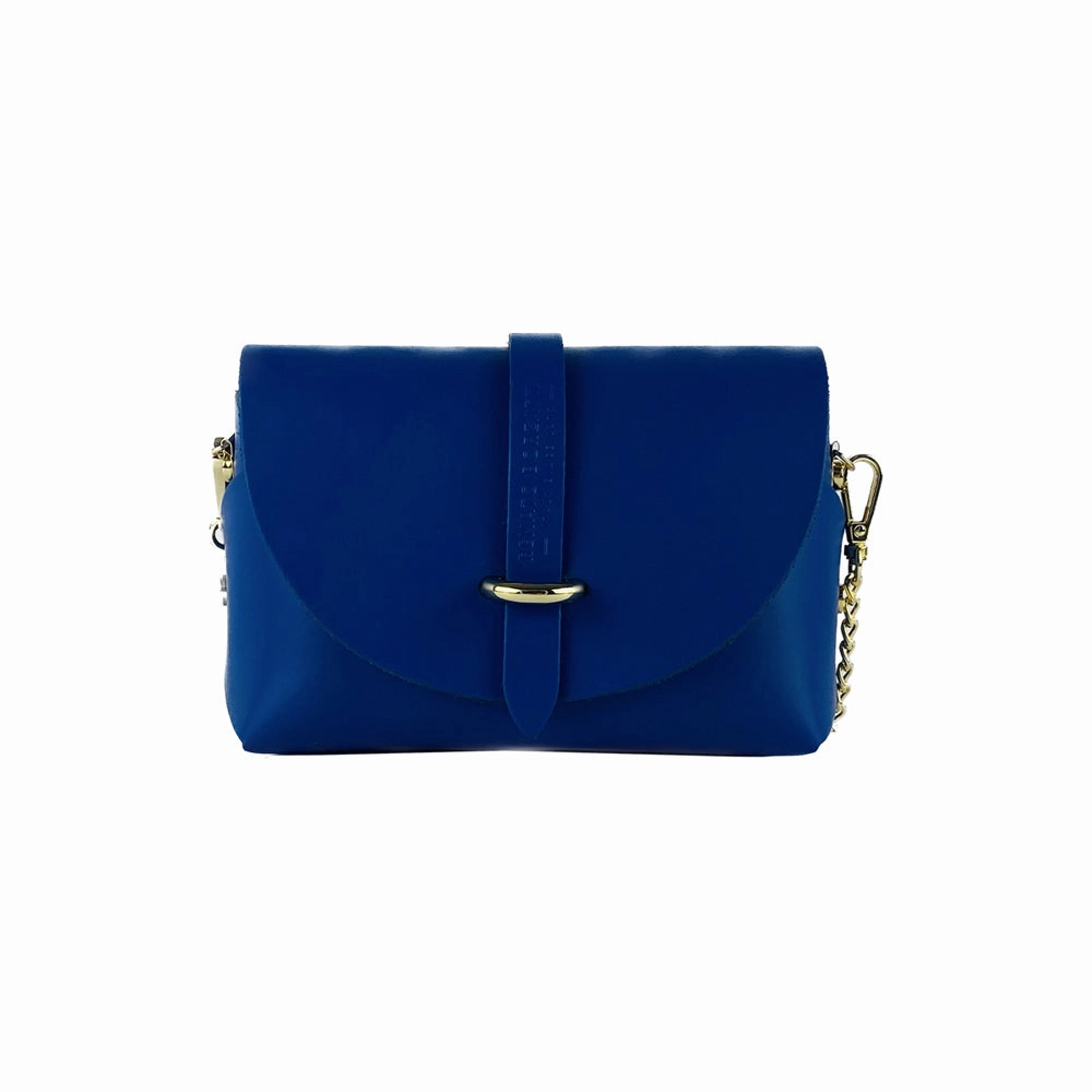 Renato Borzatta Small leather clutch chain shoulder bag royal blue