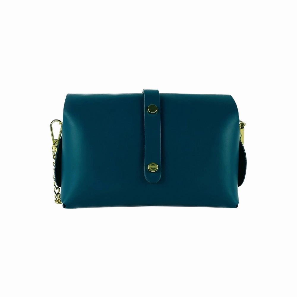 Renato Borzatta Small Leather Clutch Shoulder bag Teal Green