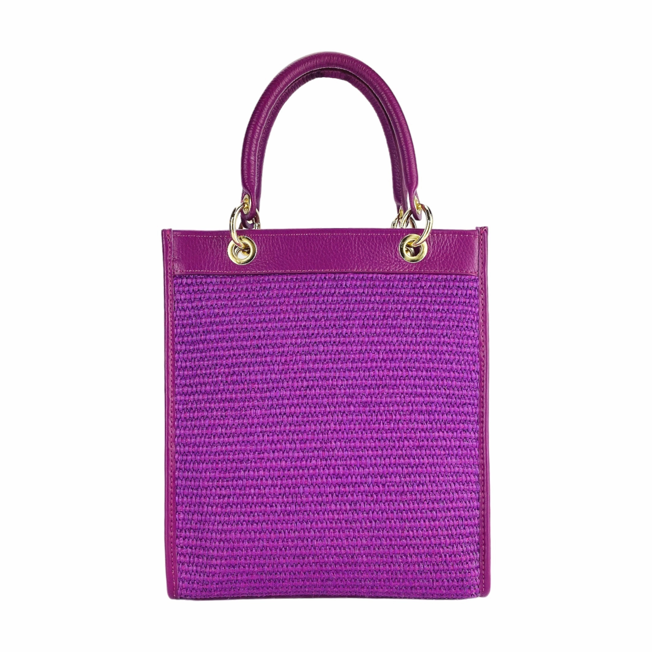 Renato Borzatta Vertical leather and straw handbags shoulder bag pink