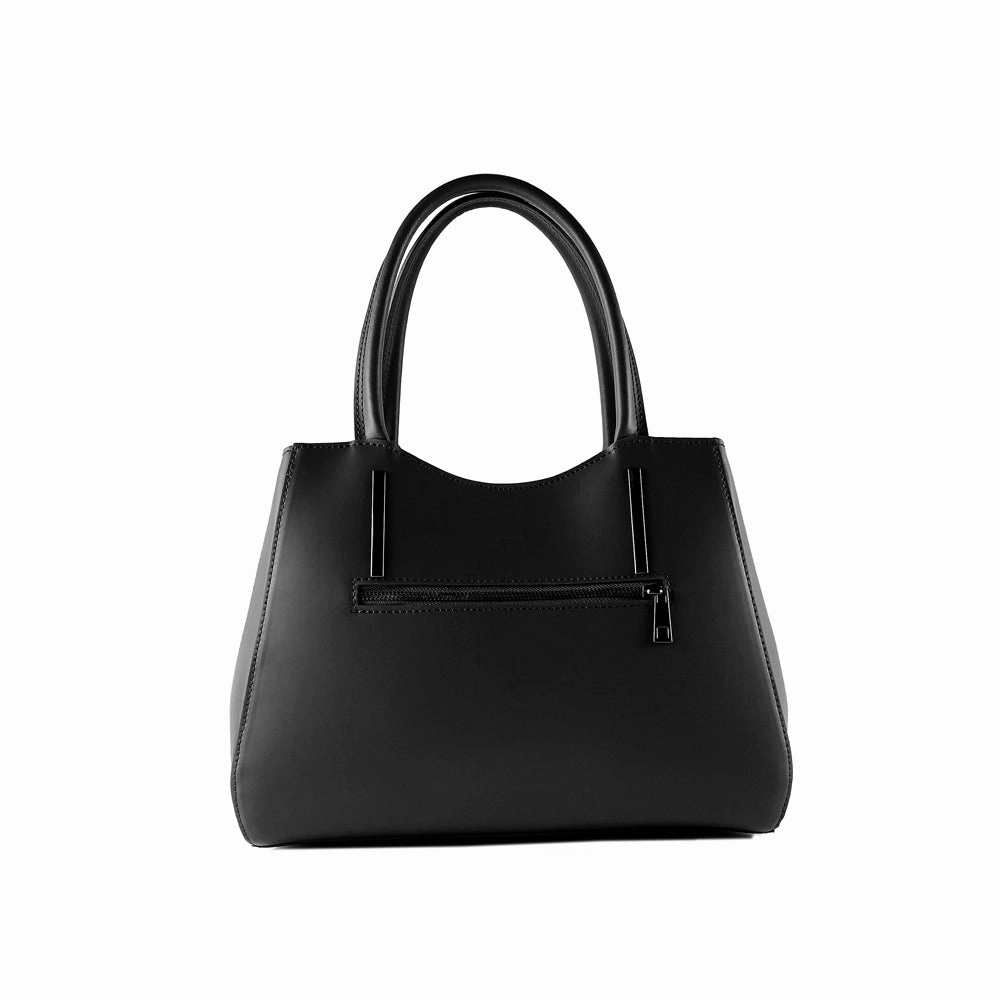 Renato Borzatto Leather Double Strap Shoulder Bag Black