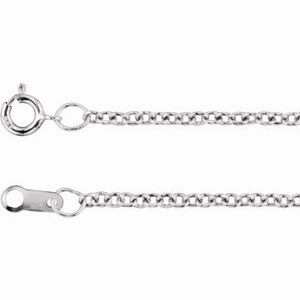 Rhodium-Plated Sterling Silver 1.5 mm Cable 16" Chain