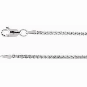 Rhodium-Plated Sterling Silver 1.8 mm Wheat 16" Chain