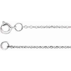 Rhodium-Plated Sterling Silver 1 mm Diamond-Cut Cable 16" Chain