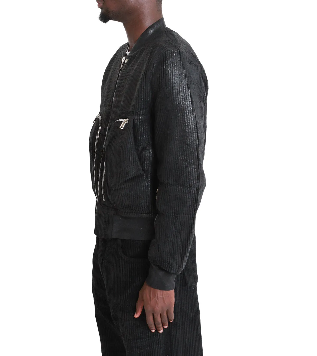 Rick Owens DRKSHDW Bauhaus Flight Bomber Jacket Black