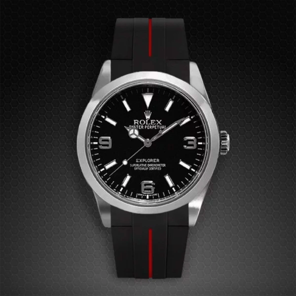 Rolex - Rubber B strap for Explorer I 39mm - Tang Buckle Series