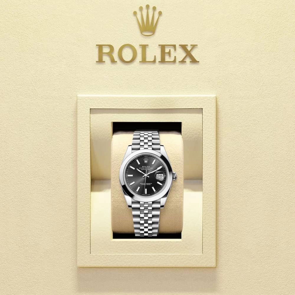Rolex Datejust 41mm - Ref: 126300-0012 - Black Dial, Stainless Steel Jubilee Bracelet Men's Watch