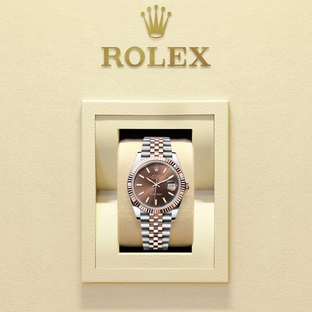 Rolex Datejust 41mm - Ref: 126331-0002 - Chocolate Stick Dial, Two Tone Stainless Steel & 18K Rose Gold Jubilee Bracelet Men's Watch