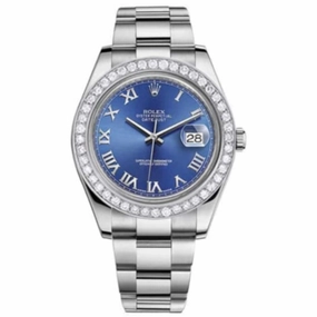 Rolex Datejust II 41mm - Ref: 116300 db - Blue Dial & Diamond Bezel, Stainless Steel Oyster Bracelet Men's Watch
