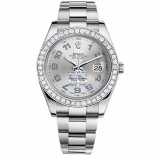 Rolex Datejust II 41mm - Ref: 116300 rbldb - Silver Dial & Diamond Bezel, Stainless Steel Oyster Bracelet Men's Watch