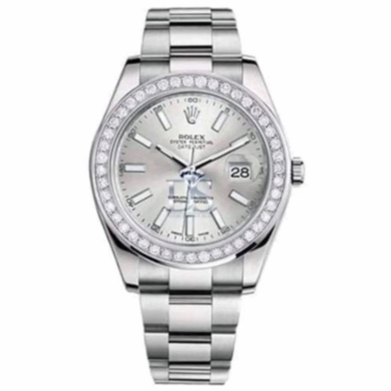 Rolex Datejust II 41mm - Ref: 116300 sdb - Silver Dial & Diamond Bezel, Stainless Steel Oyster Bracelet Men's Watch